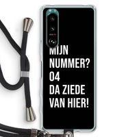 Da ziede van hier - Zwart: Sony Xperia 5 III Transparant Hoesje met koord