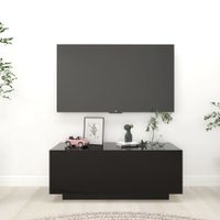 Tv-meubel 100x35x40 cm spaanplaat zwart - thumbnail