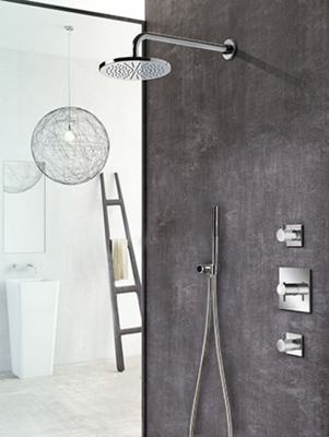 Hotbath Get Together doucheset met 2 stopkranen met 3 standen-handdouche, 30 cm plafondbuis, 20 cm hoofddouche vierkant, geborsteld nikkel Hotbath Get Together doucheset met 2 stopkranen met 3 standen-handdouche, 30 cm plafondbuis, 20 cm hoofddouche vierkant, geborsteld nikkel