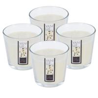 Atmosphera Candles Geurkaars - 4x - in glas - vanille aroma - 40 branduren - 13 x 12 cm