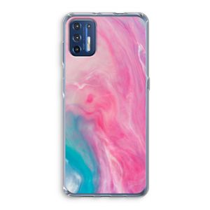 Roze explosie: Motorola Moto G9 Plus Transparant Hoesje