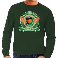 Groene St. Patricks day drinking team sweater heren - thumbnail