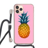 Grote ananas: iPhone 11 Pro Max Transparant Hoesje met koord Grote ananas: iPhone 11 Pro Max Transparant Hoesje met koord