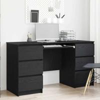 Bureau Zwart eiken 140 x 50 x 76 cm Bewerkt hout