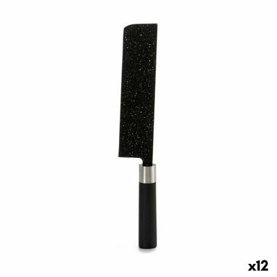 Groot kookmes Marmer Zwart Roestvrij staal Plastic 5,3 x 33 x 2,3 cm (12 Stuks)