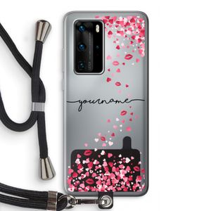 Hartjes en kusjes: Huawei P40 Pro Transparant Hoesje met koord