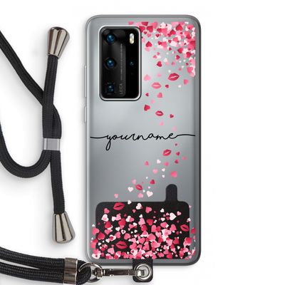 Hartjes en kusjes: Huawei P40 Pro Transparant Hoesje met koord