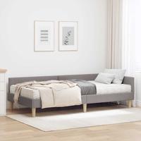 Hoekbedframe met Matras Anders met hoofdeinde 2 pcs Taupe Stof