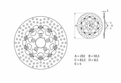 BREMBO Serie Oro remschijf, remschijven voor de moto, zwevend 78B40822