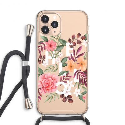 Hello in flowers: iPhone 11 Pro Max Transparant Hoesje met koord
