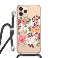 Hello in flowers: iPhone 11 Pro Max Transparant Hoesje met koord
