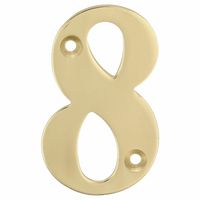 AMIG Huisnummer 8 - massief messing - 5cm - incl. bijpassende schroeven - gepolijst - goudkleur AMIG Huisnummer 8 - massief messing - 5cm - incl. bijpassende schroeven - gepolijst - goudkleur