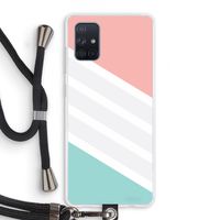 Strepen pastel: Samsung Galaxy A71 Transparant Hoesje met koord