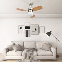 VidaXL Plafondventilator met lamp afstandsbediening 76 cm lichtbruin