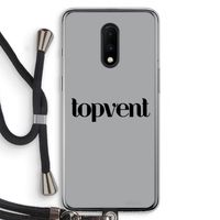 Topvent Grijs Zwart: OnePlus 7 Transparant Hoesje met koord