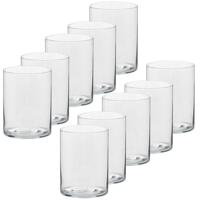 Trend Candles Theelichthouder - 10x - transparant glas - hoog model - 5,5 x 6,5 cm - Kaarsenhouders