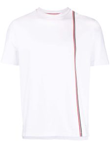 Thom Browne t-shirt à bande tricolore - Blanc