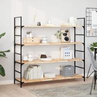 Wandschappen 4 st zwevend 120x40x2 cm onbehandeld acaciahout