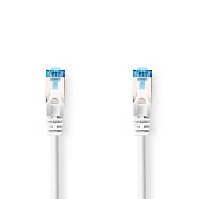 Nedis CAT6a netwerkkabel | S/FTP | RJ45 Male | RJ45 Male | 1.00 m | Snagless | Rond | LSZH | Wit | Label - CCGL85330WT10