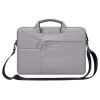 ST02S waterdichte scheurweerstand verborgen draagbare riem One-schouder handtas voor 15 6 inch laptops met koffer gordel (lichtgrijs)