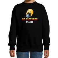 Funny emoticon sweater No pictures please zwart kids - thumbnail