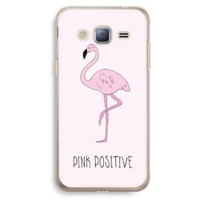 Pink positive: Samsung Galaxy J3 (2016) Transparant Hoesje