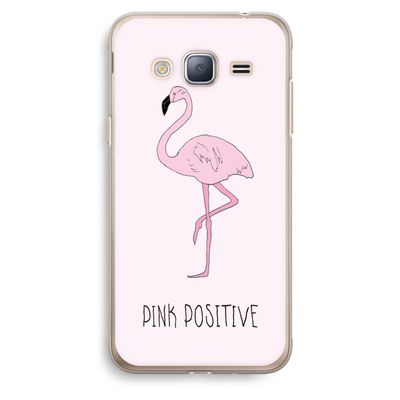 Pink positive: Samsung Galaxy J3 (2016) Transparant Hoesje