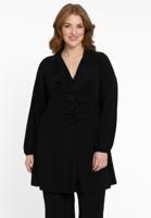 Yoek Blouse met ruches | Zwart | Maat 58/60