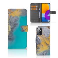 Samsung Galaxy M52 | Bookcase | Marble Blue Gold