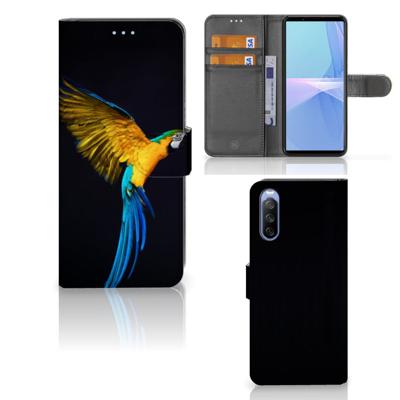Sony Xperia 10 III | Telefoonhoesje | Met pasjeshouder | Papegaai
