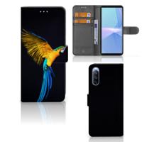 Sony Xperia 10 III | Telefoonhoesje | Met pasjeshouder | Papegaai