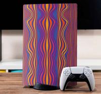 PS5 sticker Psychedelische groovy lijnen - thumbnail