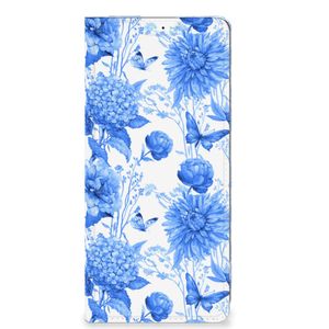 Smart Cover voor OPPO A98 5G Flowers Blue