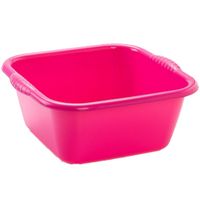 Kunststof teiltje/afwasbak vierkant 25 liter roze