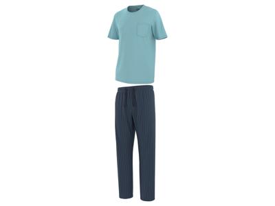 LIVERGY Heren pyjama (strepen/blauw, XL)