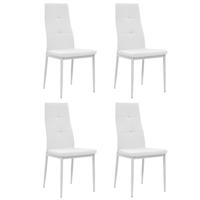 Eetkamerstoelen 4 st kunstleer wit
