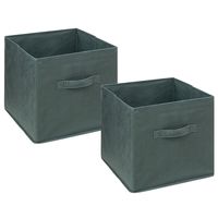 Opbergmand/kastmand - 4x stuks - 29 liter - groen - 31 x 31 x 31 cm