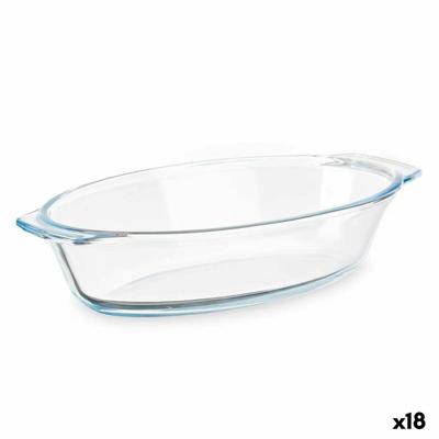 Serveerschaal Met handvatten Transparant Borosilicaatglas 700 ml 23,6 x 5,3 x 13 cm (18 Stuks)