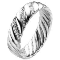 Zinzi ZIR2244 Ring Gedraaid zilver-zirconia