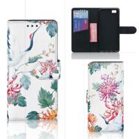 Huawei Ascend P8 Lite | Telefoonhoesje | Met pasjeshouder | Bird Flowers