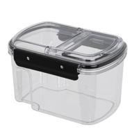 Voorraad bus - transparant - 1700 ml - 14 x 11 x 22 cm - met deksel - voorraadbus/bakjes Voorraad bus - transparant - 1700 ml - 14 x 11 x 22 cm - met deksel - voorraadbus/bakjes