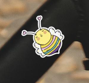 Fiets stickers Regenboog bijen fiets