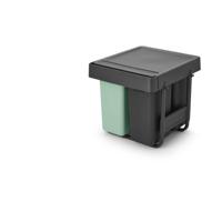 Brabantia Sort & Go Inbouw Prullenbak - 10 + 10 + 20 l - Jade Green en Dark Grey - thumbnail