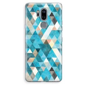 Gekleurde driehoekjes blauw: LG G7 Thinq Transparant Hoesje
