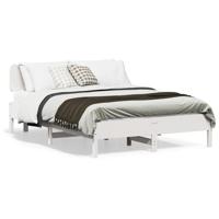 Bedframe zonder matras massief grenenhout wit 140x190 cm
