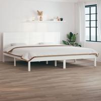 Bedframe zonder matras massief grenenhout wit 200x200 cm