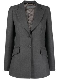 Alberta Ferretti blazer en laine à simple boutonnage - Gris