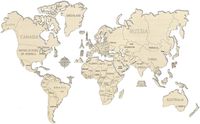Wereldkaart van hout - Legpuzzel Wooden World Map Extra Large | Wooden City - thumbnail