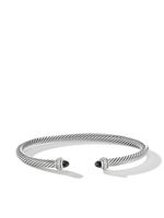 David Yurman bracelet en argent sterling Cable Classic serti de diamants et d'onyx