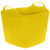 Flexibele emmer - geel - 15 liter - kunststof - vierkant - 30 x 29 cm - Wasmanden - thumbnail
